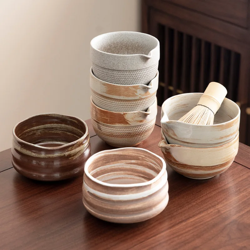 Bamboo Whisk Chasen - 5/7 ชิ้น ​ ชุดมัทฉะสไตล์ญี่ปุ่นแบบดั้งเดิม ชามเซรามิกแบบดั้งเดิม พร้อมไม้ตีชาแบบไม้ไผ่