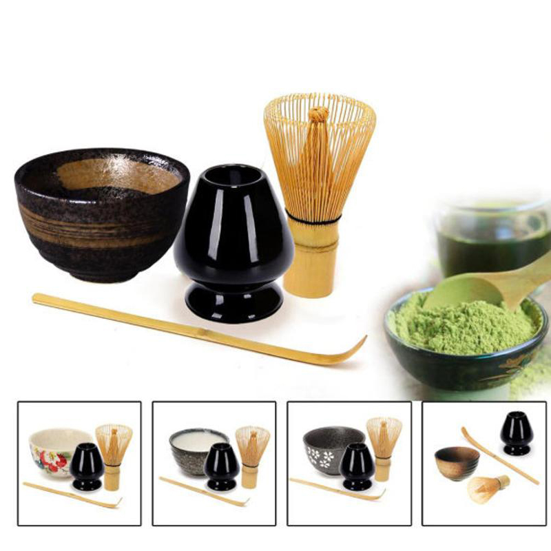 Bamboo Whisk Chasen - ชุดของขวัญถ้วยชาเขียวญี่ปุ่นพร้อมอุปกรณ์ชงชาแบบดั้งเดิมยอดนิยม ประกอบด้วย ชาม ชาเซ็น ชาซาคุ และฐานวาง