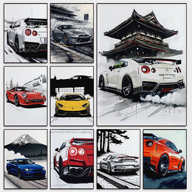 สไตล์ญี่ปุ่น Supercar Wall Art - Japanese Car Lifestyle บทวิจารณ์และราคา