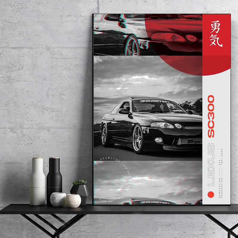 โปสเตอร์ภาพถ่ายรถยนต์สีดำและสี - Japanese Car Lifestyle บทวิจารณ์และราคา