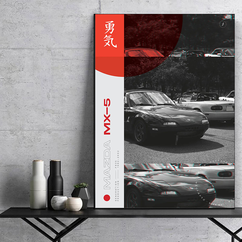 โปสเตอร์ภาพถ่ายรถยนต์สีดำและสี - Japanese Car Lifestyle บทวิจารณ์และราคา