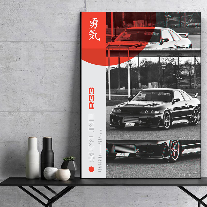 โปสเตอร์ภาพถ่ายรถยนต์สีดำและสี - Japanese Car Lifestyle บทวิจารณ์และราคา